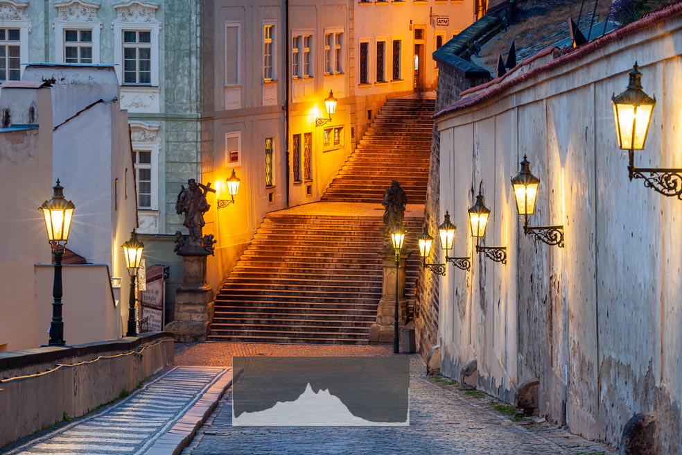 Dawn in Lesser Quarter of Prague.