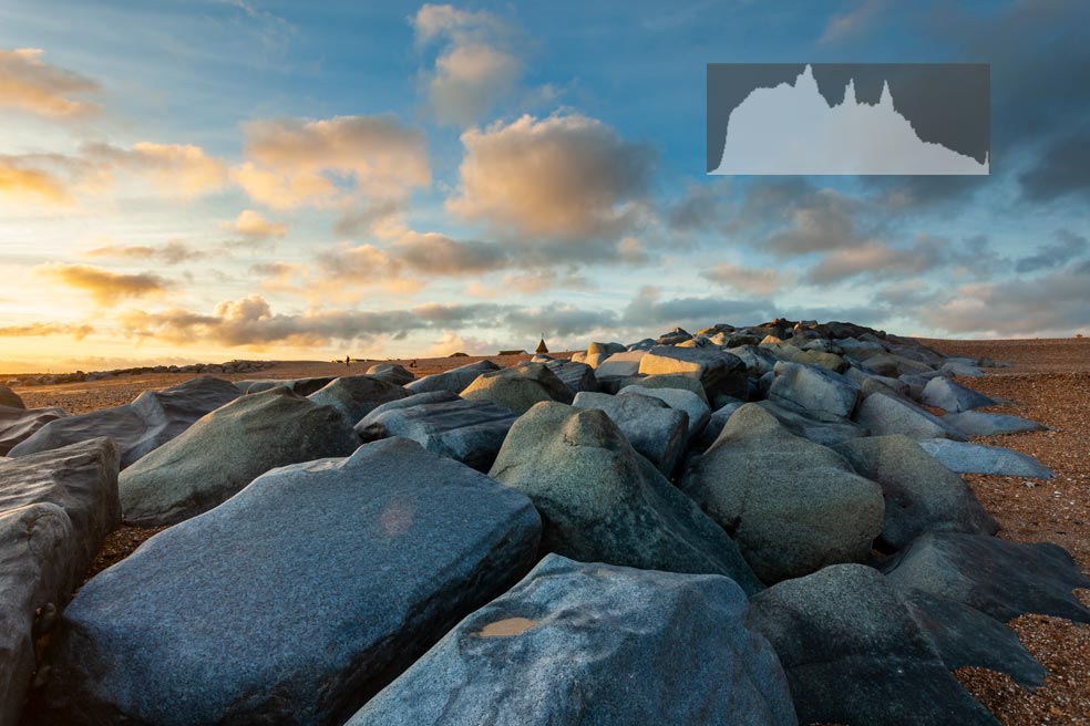 Sunset on Shoreham Beach - why use histogram?