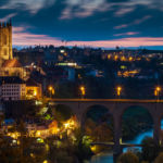 Fribourg at night, Switzerland. Slawek Staszczuk Photography.