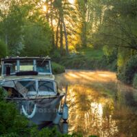 Sunrise at Kennet & Avon Canal in Bath.