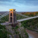 Sunrise at Clifton Suspension Bridge in Bristol.