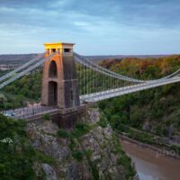 Sunrise at Clifton Suspension Bridge in Bristol.