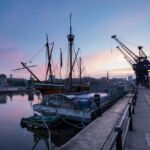 Dawn at Bristol docks.