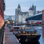 Night falls at Albert Docks
