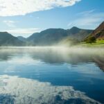 Mist crawls across Crummock Water.