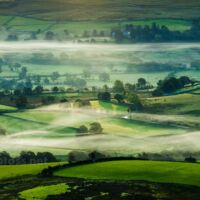 Autumn sunrise near Keswick. Autumn morning in the Cumbrian countryside.