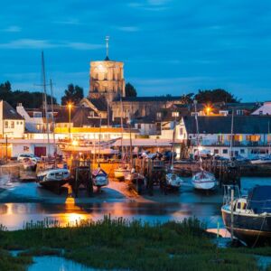 Night falls in Shoreham-by-Sea