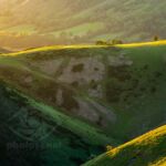 Sunrise at Carding Mill Valley on Shropshire Hills.