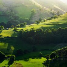 Spring evening on Shropshire Hills.